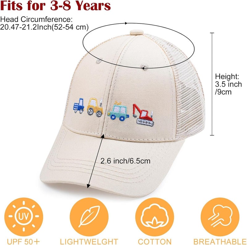 EDCYF Kids Boys Girls Embroidered Baseball Caps Baby Sun hat Toddler Dinosaur Trucker Hats Summer Hats（3-8years - Image 5